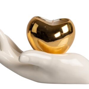 Bomboniera Mano Bianca con Cuore Oro